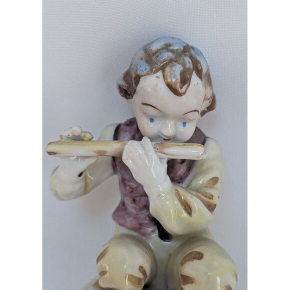 Occupied Japan Porcelain Boy Playing Flute Figurine 4.5" - Picture 2 of 6